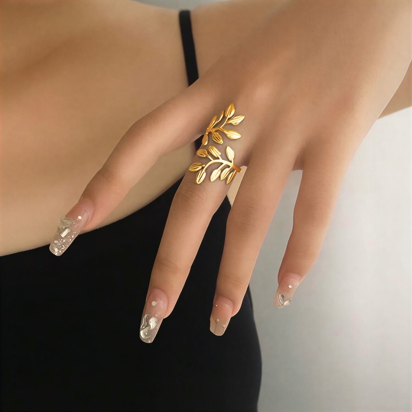 Leaf Wrapped Open Ring
