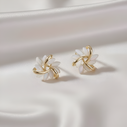 White Flower Earrings