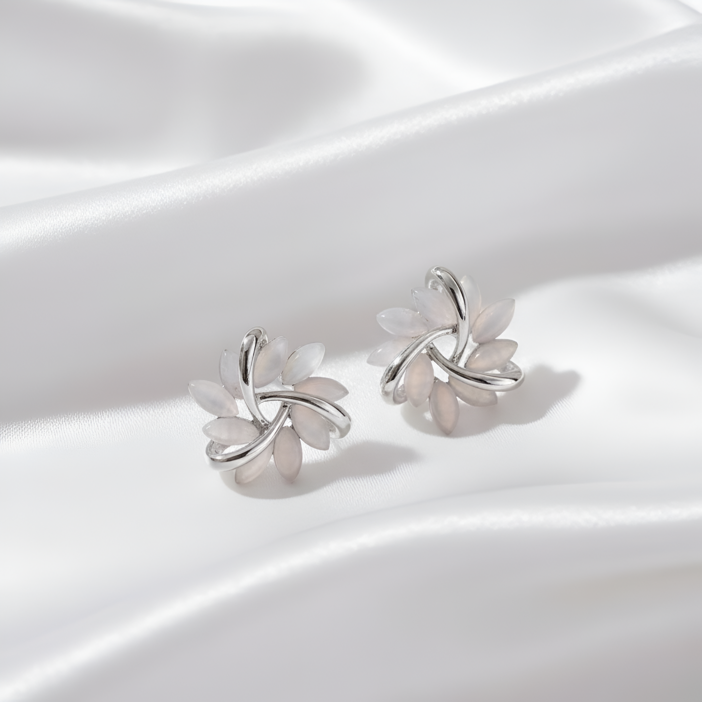 White Flower Earrings