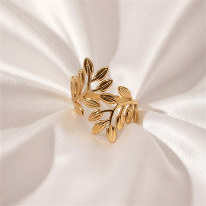 Leaf Wrapped Open Ring
