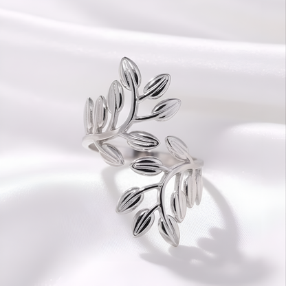 Leaf Wrapped Open Ring