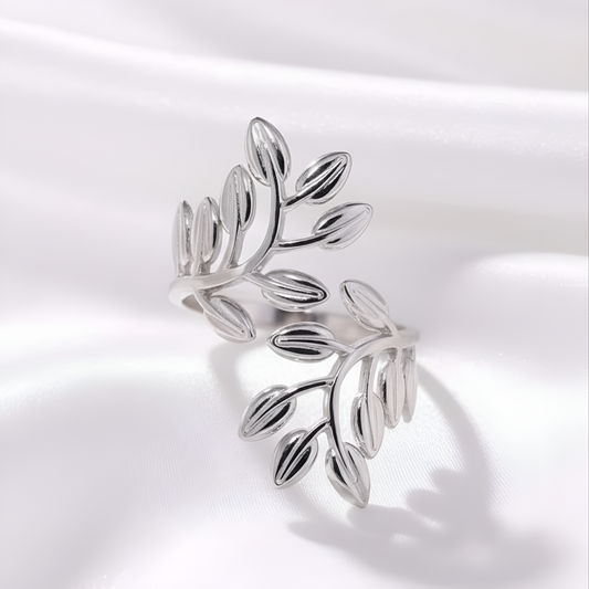 Leaf Wrapped Open Ring